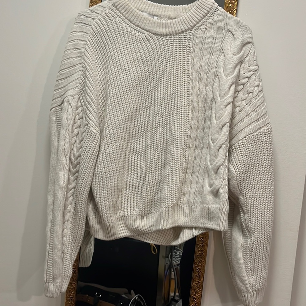 Cropped Topshop Cream Sweatr